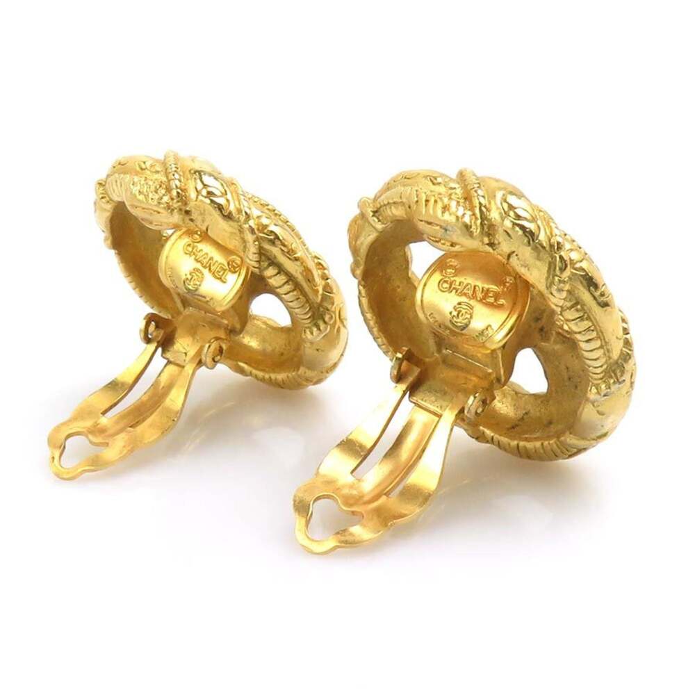 Chanel Cc Logo Clip-On Earrings Gold- #244038C56B - Picture 3 of 9
